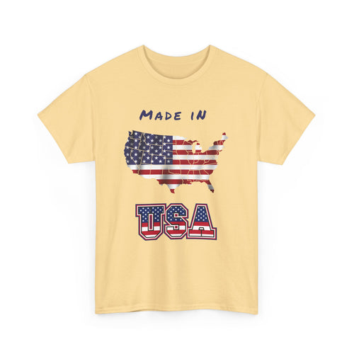 Made in USA T-Shirt with Flag and Country Outline