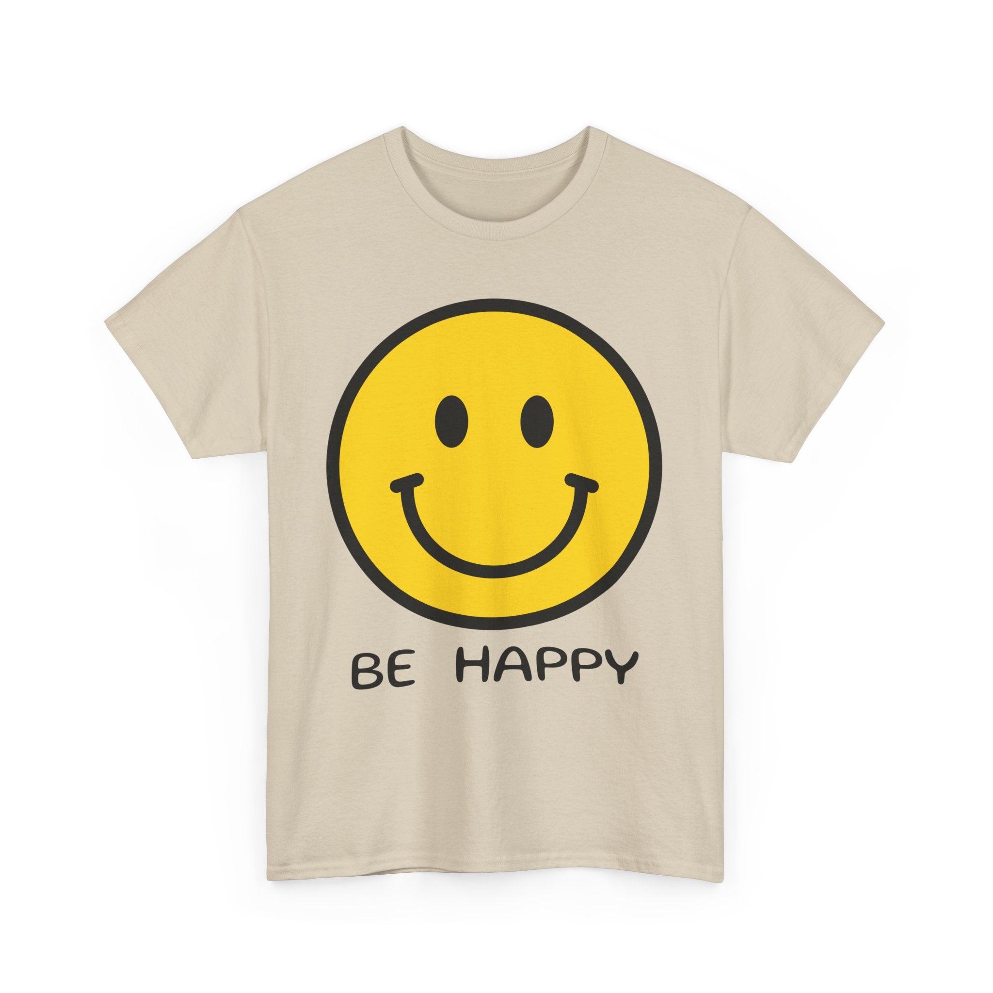 Be Happy T-Shirt – Large Smiley Face Positive Vibes Tee