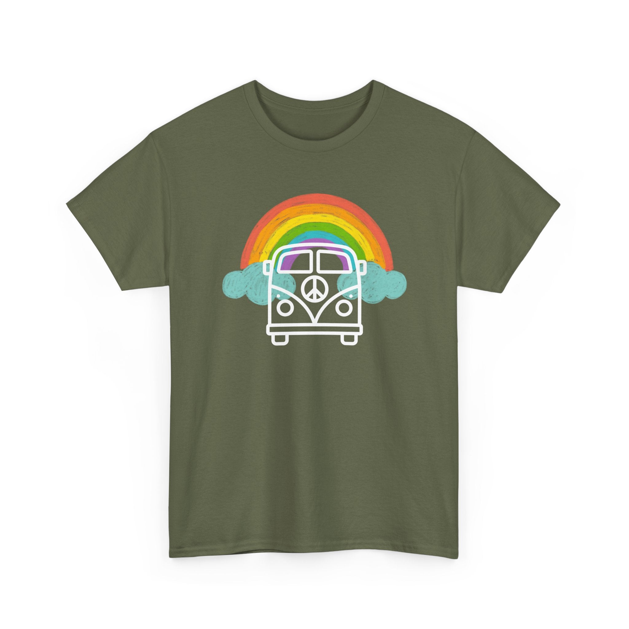 VW Kombi Rainbow T-Shirt | Peace & Freedom Van Tee 🌈 Celebrate Love and Unity