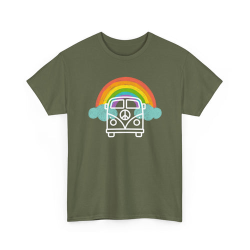 VW Kombi Rainbow T-Shirt | Peace & Freedom Van Tee 🌈 Celebrate Love and Unity