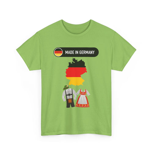 Made in Germany T-Shirt with Flag, Country Outline & Traditional Dress