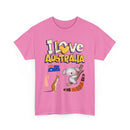 I Love Australia T-Shirt – Iconic Aussie Koala, Kangaroo, Flag & Boomerang Design