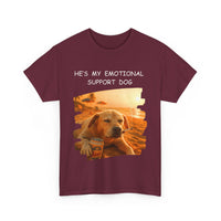 He's My Emotional Support Dog – Funny Beach Bum Dog T-Shirt 🐶🌞🍻