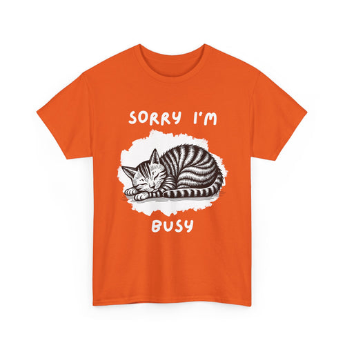 Sorry I'm Busy Cat T-Shirt | Funny Sleeping Cat Tee 🐱💤