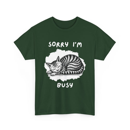 Sorry I'm Busy Cat T-Shirt | Funny Sleeping Cat Tee 🐱💤