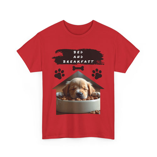Bed and Breakfast Puppy T-Shirt – Funny Dog Lover Tee 🐶🍽️💤