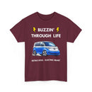 Buzzin' Through Life T-Shirt | Retro Soul Electric Heart Tee 🚌⚡