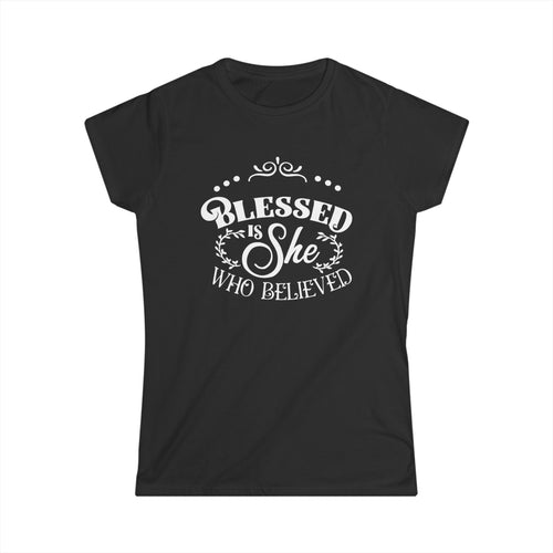 Religious women's black t shirt with white text