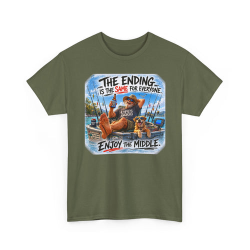 Enjoy The Middle Fishing T-Shirt | Funny Inspirational Boat Tee 🛶