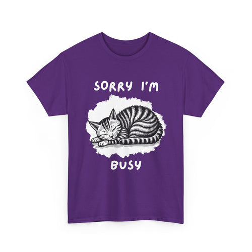 Sorry I'm Busy Cat T-Shirt | Funny Sleeping Cat Tee 🐱💤