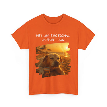 He's My Emotional Support Dog – Funny Beach Bum Dog T-Shirt 🐶🌞🍻