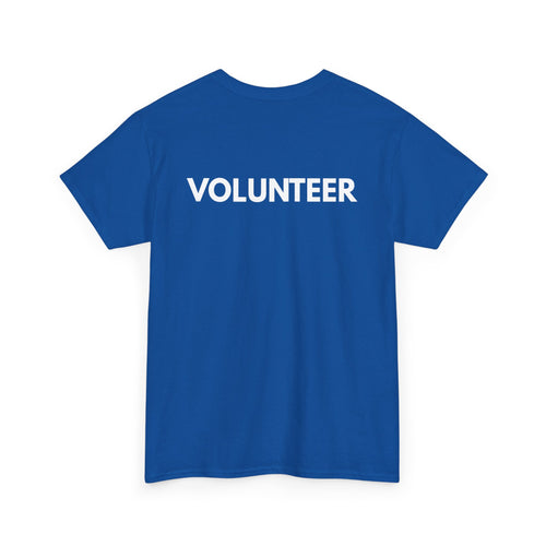 VOLUNTEER Back Print T-Shirt – Bold, Clear & Supportive Design | T Shirt World Australia 🙋‍♂️🙌🎗️