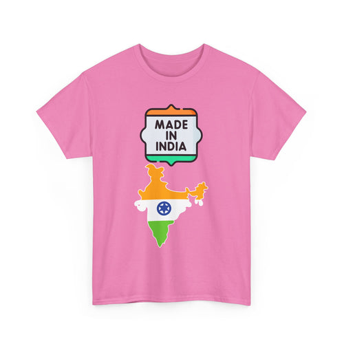 Made in India T-Shirt with Flag and Country Outline