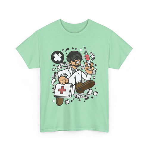 Mad Doctor Running T-Shirt | Funny Medical Design