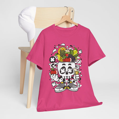 Weird Fruit Man T-Shirt – Skull, Legs & Fruit Explosion