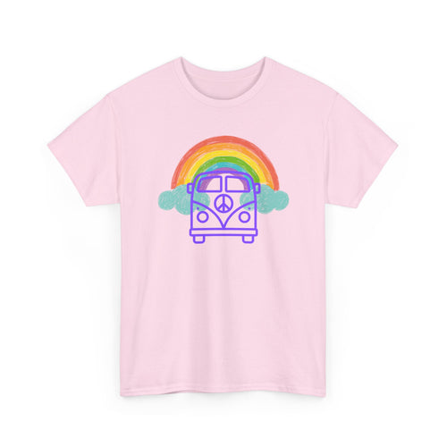 VW Kombi Rainbow T-Shirt | Peace & Freedom Van Tee 🌈 Celebrate Love and Unity