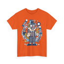 Hipster Barber T-Shirt – Cool Cat with Razor & Comb
