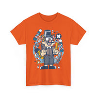 Hipster Barber T-Shirt – Cool Cat with Razor & Comb