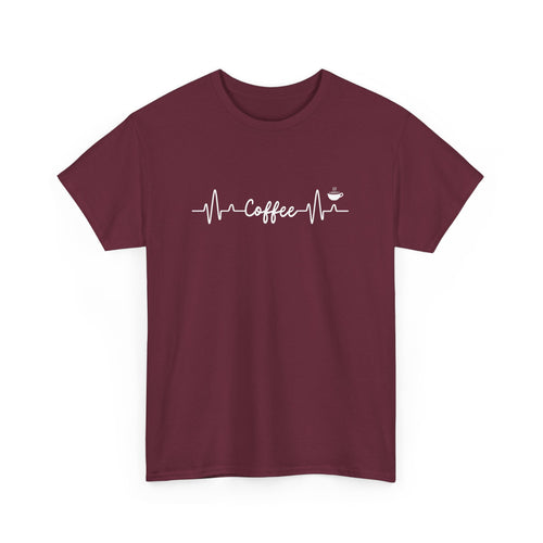 Coffee Lover's Heartbeat T-Shirt – Perfect for Caffeine Enthusiasts