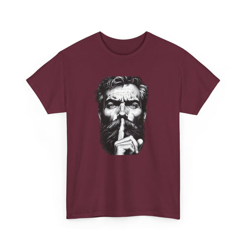 Shh Bearded Man T-Shirt – Stylish & Mysterious Design