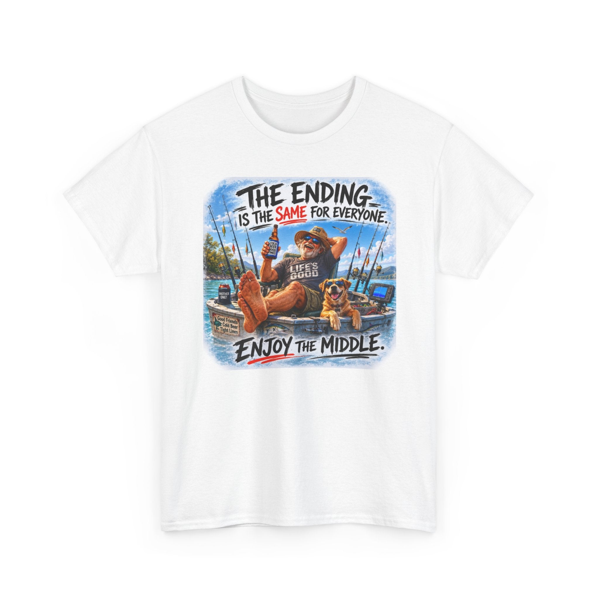 Enjoy The Middle Fishing T-Shirt | Funny Inspirational Boat Tee 🛶