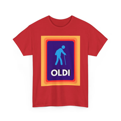 Oldi T-Shirt | Funny Old Man Aldi Supermarket Parody Logo Tee 🛒👴