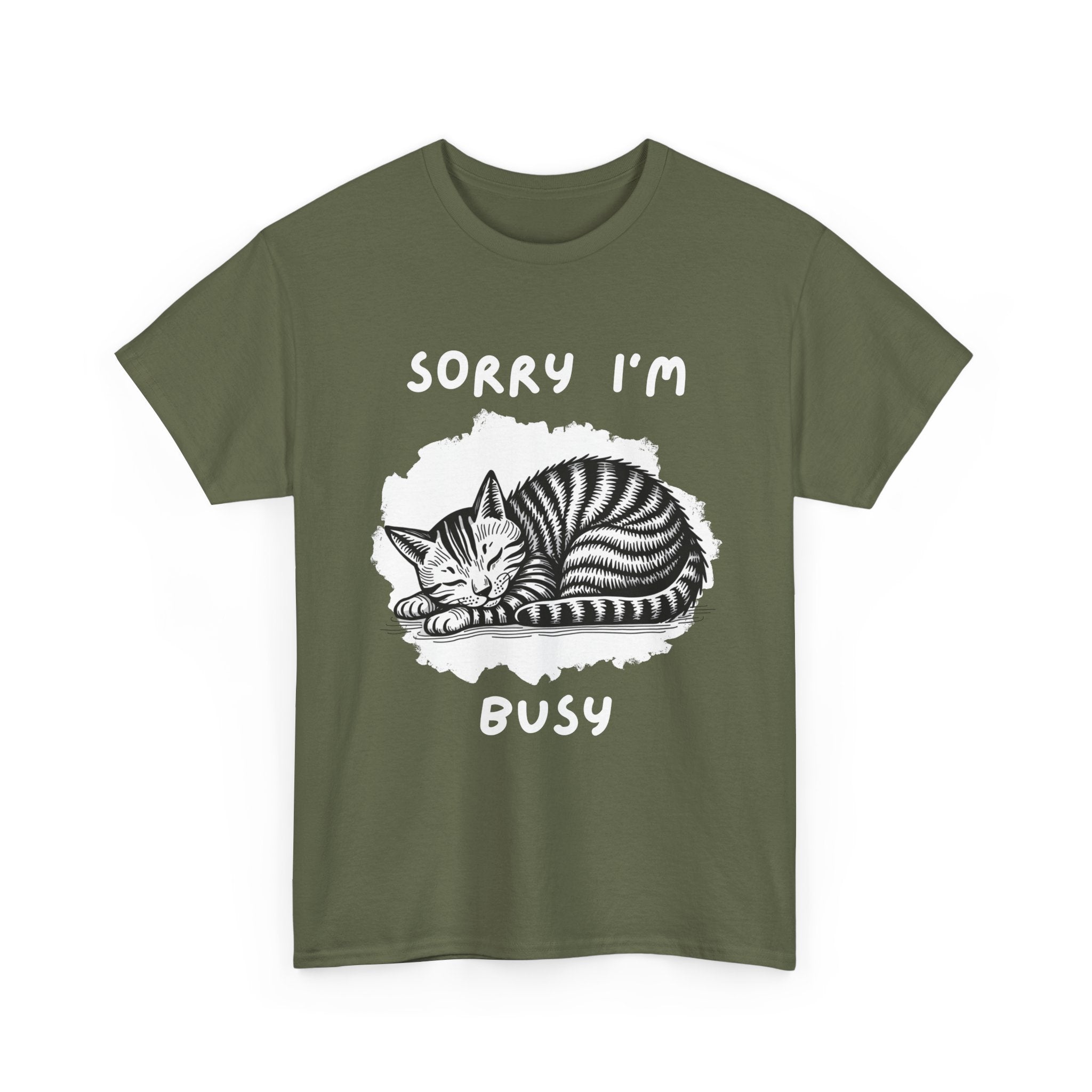 Sorry I'm Busy Cat T-Shirt | Funny Sleeping Cat Tee 🐱💤