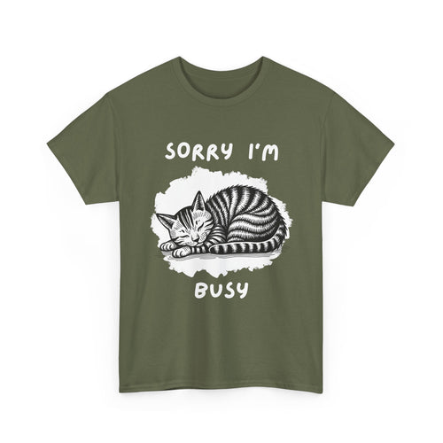 Sorry I'm Busy Cat T-Shirt | Funny Sleeping Cat Tee 🐱💤