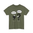 Wait What? Funny Grammar T-Shirt 🤔 | Comma & Question Mark Cartoon Tee