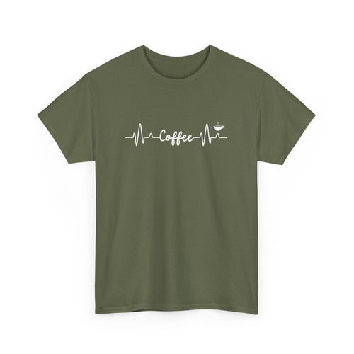 Coffee Lover's Heartbeat T-Shirt – Perfect for Caffeine Enthusiasts