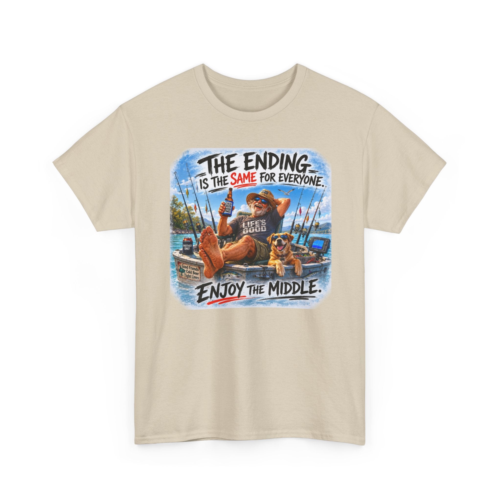 Enjoy The Middle Fishing T-Shirt | Funny Inspirational Boat Tee 🛶