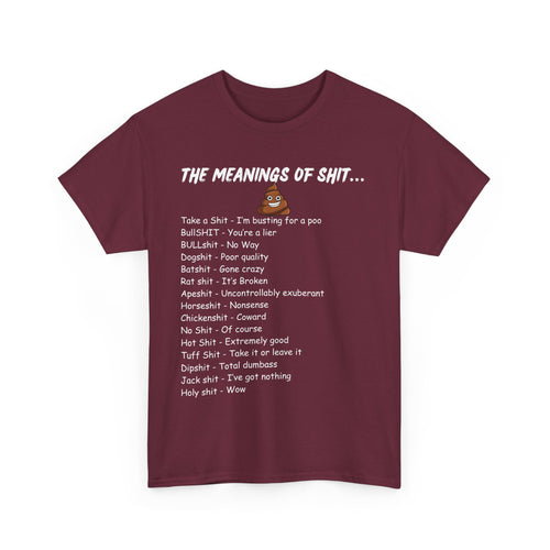 The Meanings of Shit T-Shirt – Funny Swear Word Definitions Tee  💩😆🔥