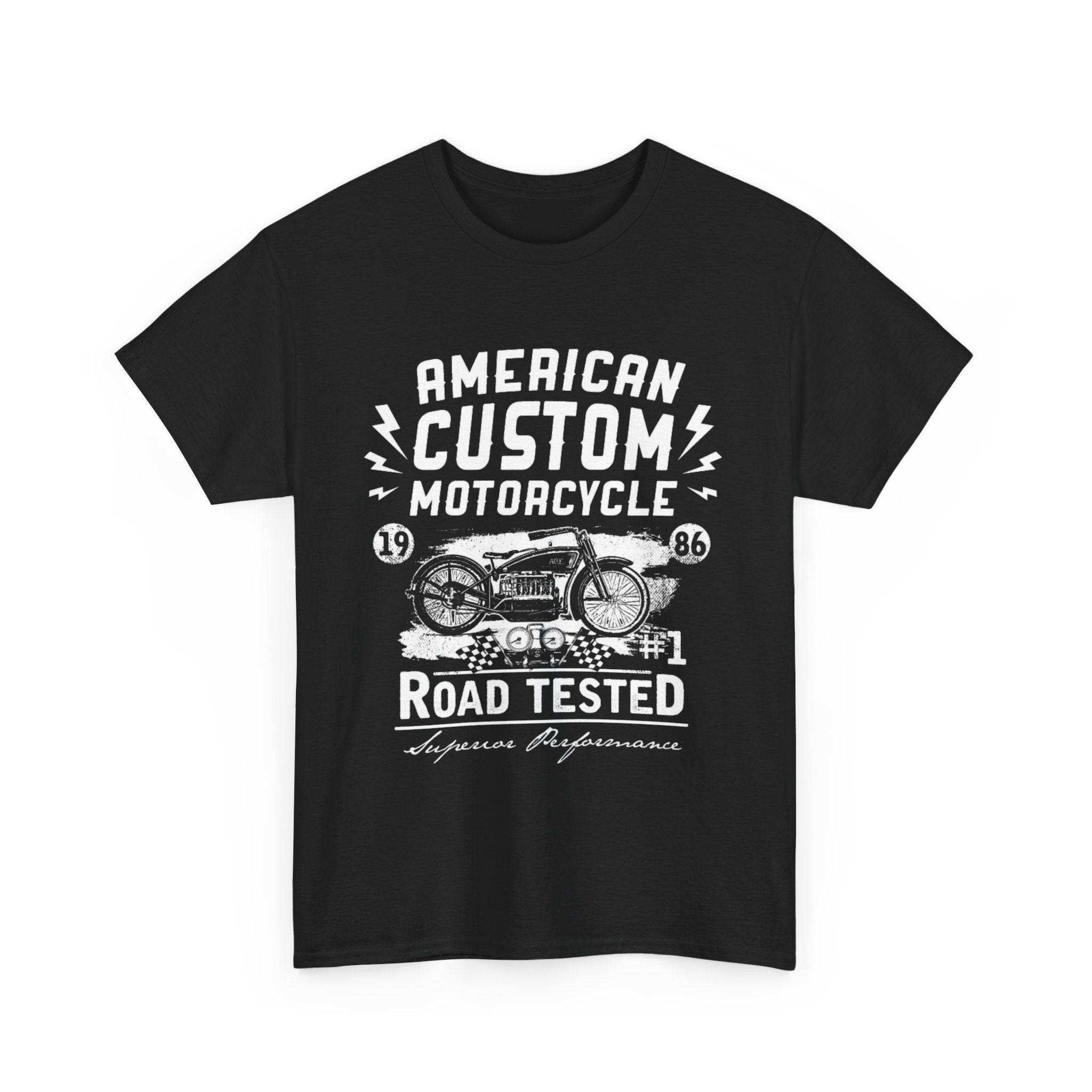 Custom American Motorcycle T-Shirt with Vintage Bike Design