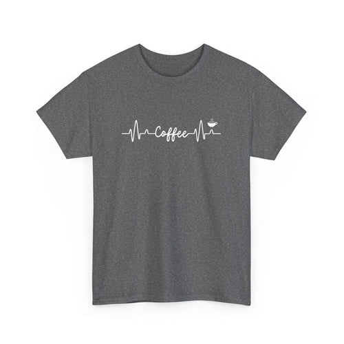 Coffee Lover's Heartbeat T-Shirt – Perfect for Caffeine Enthusiasts
