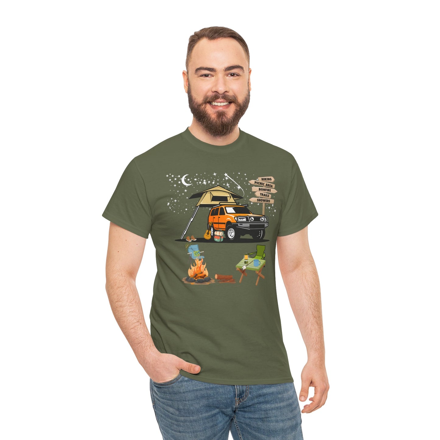 4WD Rooftop Tent Camping T-Shirt – Starlit Outback Adventure Tee 🌌🚙🔥