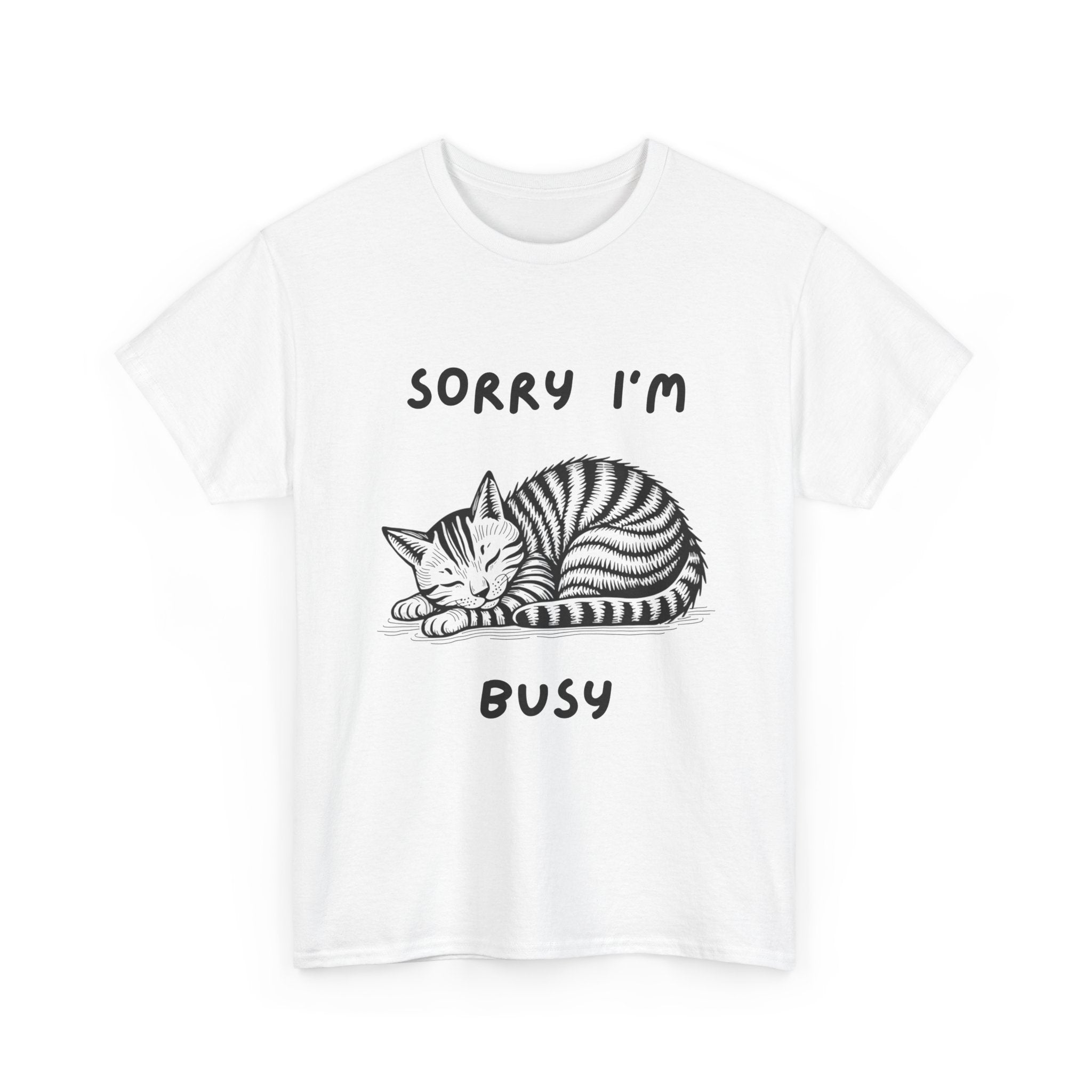 Sorry I'm Busy Cat T-Shirt | Funny Sleeping Cat Tee 🐱💤