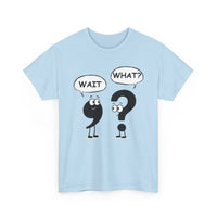 Wait What? Funny Grammar T-Shirt 🤔 | Comma & Question Mark Cartoon Tee
