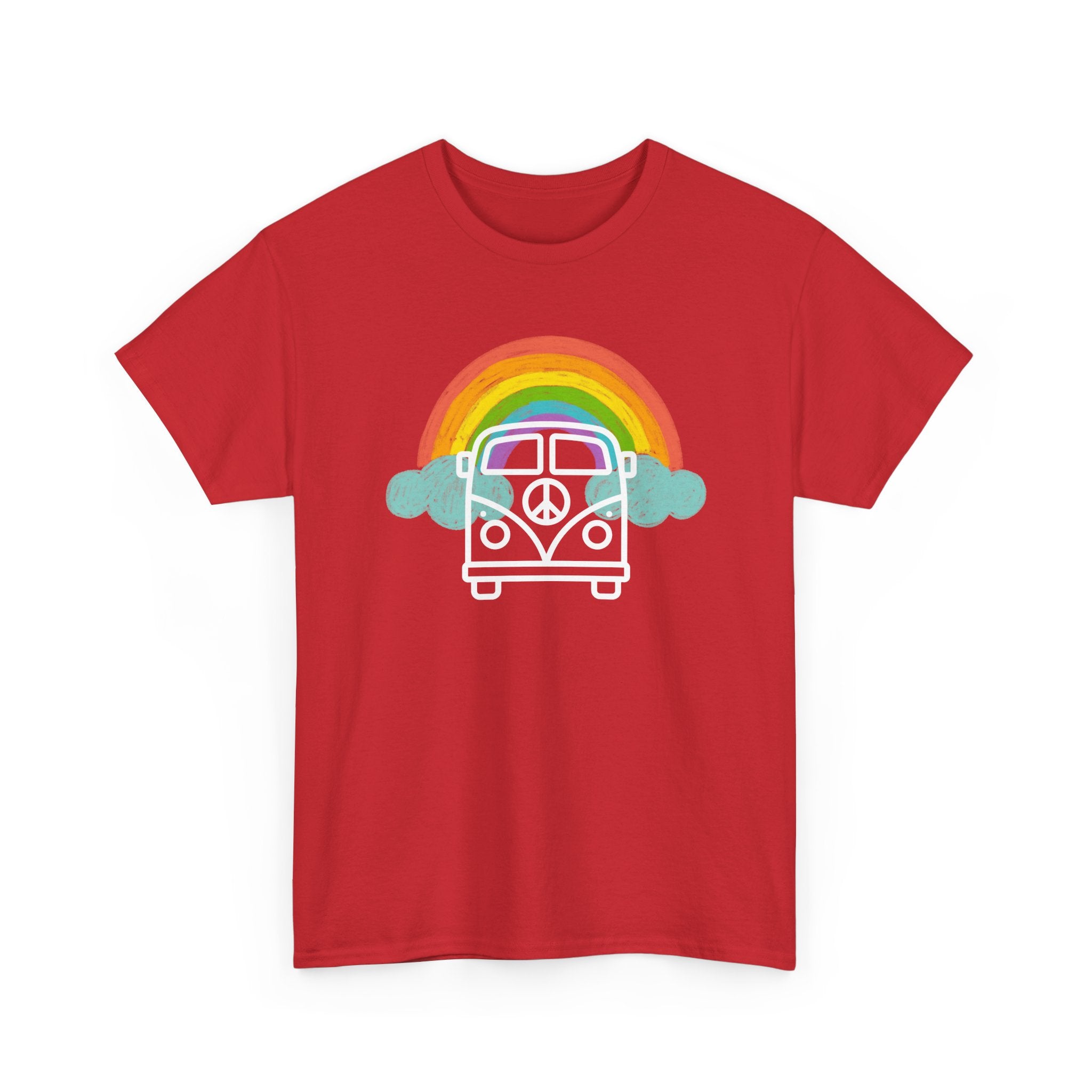 VW Kombi Rainbow T-Shirt | Peace & Freedom Van Tee 🌈 Celebrate Love and Unity