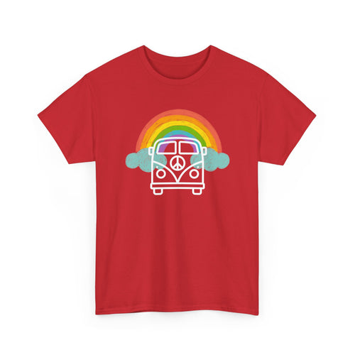 VW Kombi Rainbow T-Shirt | Peace & Freedom Van Tee 🌈 Celebrate Love and Unity