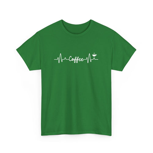 Coffee Lover's Heartbeat T-Shirt – Perfect for Caffeine Enthusiasts