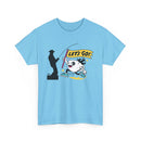 Let's Go Fishing, Fun T-Shirt with Fish and Flag Design