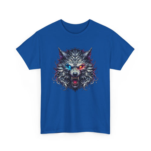 Scary Wolf Face T-Shirt with Glowing Eyes