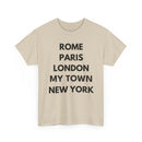 Personalised City List T-Shirt | Rome Paris London New York Custom Tee ✈️👕