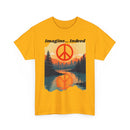 Imagine… Indeed Peace T-Shirt | Sunrise Cityscape & Mountains Tee 🌅✌️