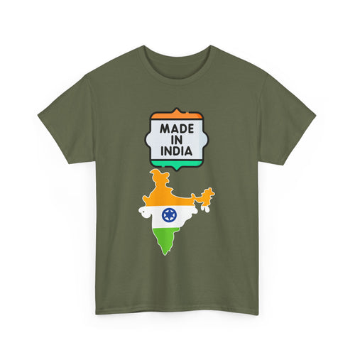 Made in India T-Shirt with Flag and Country Outline