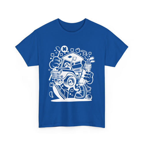 Funny Golf Cart T-Shirt – Walking Cart with Clubs