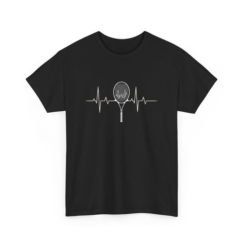 Tennis Heartbeat T-Shirt | Tennis Racket ECG Graphic Tee 🎾💓