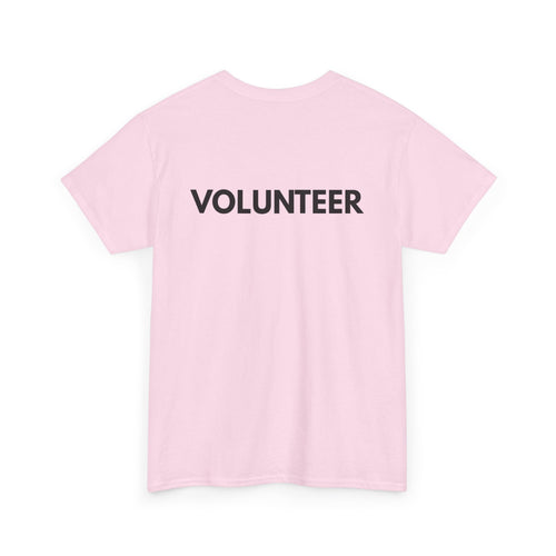 VOLUNTEER Back Print T-Shirt – Bold, Clear & Supportive Design 🙋‍♂️🙌🎗️