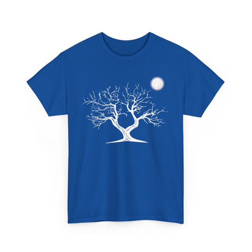 Leafless Tree & Full Moon Wilderness T-Shirt – Mystical Nature Design