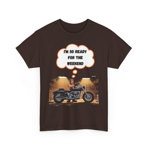 Weekend Warrior Mode: Biker Garage Prep – Motorcycle T-Shirt
